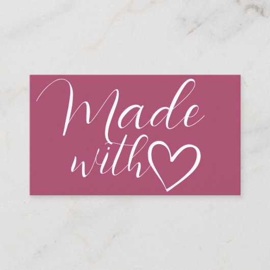 ラヴシンプルハートで作ったミニマルなメイブピンク 名刺 (正面)