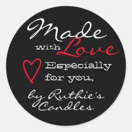 ラヴシンプルハートブラックカラーで作ったミニマル ラウンドシール