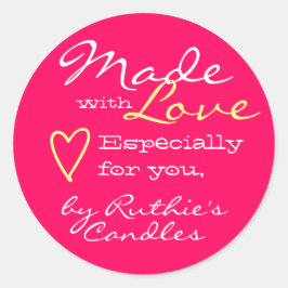 ラヴシンプルハートホットピンクで作ったミニマル ラウンドシール