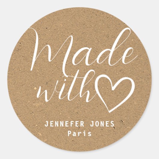 ラヴシンプルハート製ミニマルKraft紙 ラウンドシール (正面)