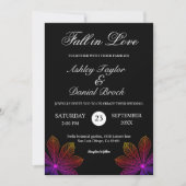 ラヴシンプルブラック&ホワイト秋の秋結婚 招待状 (正面)