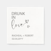 ラヴシンプル飲ィホワイトモダンパーティー結婚ズ スタンダードカクテルナプキン (正面)