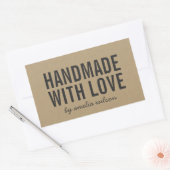 ラヴスタイリッシュ素朴はっきりしたクラフトで手で作ったフェイクハンドメイド 長方形シール (封筒)