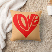 ラヴタイポグラフィハート形 クッション (ブランケット)