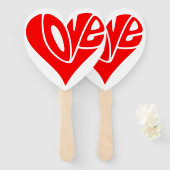 ラヴタイポグラフィハート形 ハンドファン (正面&裏面)