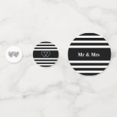 ラヴハートオンブラック&ホワイト結婚ストライプのズ コンフェッティ (正面)