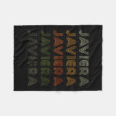 ラヴハートジャヴィエラグランジティーヴィンテージスタイルブラック フリースブランケット (正面(横))