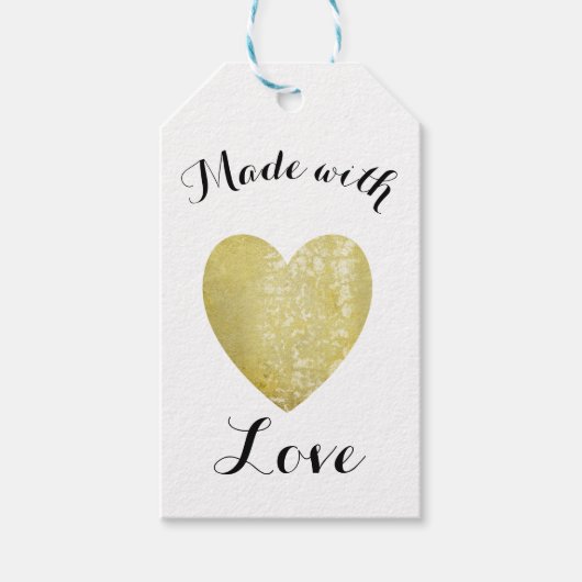 ラヴハートスタンプ金フェイク箔 ギフトタグ (正面)