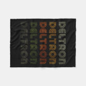 ラヴハートデルトロンティーグランジヴィンテージスタイルブラック フリースブランケット (正面(横))