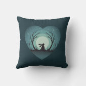 ラヴハートハレ月明かりの中のラビットシルエット クッション (裏面)