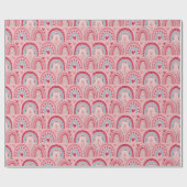 ラヴハートバレンティーンズデイレインボーラッピング紙 ラッピングペーパー (フラット)