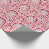 ラヴハートバレンティーンズデイレインボーラッピング紙 ラッピングペーパー (角)