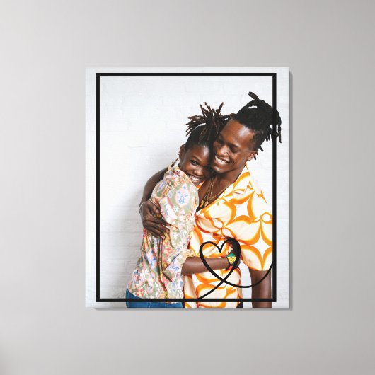 ラヴハートパーソナライズされたフォトカスタムフォト キャンバスプリント (正面)