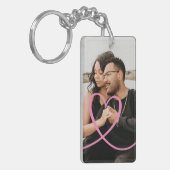 ラヴハートパーソナライズされたフォトカスタムフォト キーホルダー (正面左)