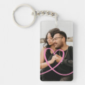 ラヴハートパーソナライズされたフォトカスタムフォト キーホルダー (正面)