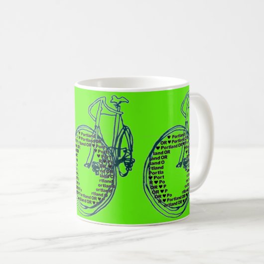 ラヴハートポートランドバイクルコーヒーマグ コーヒーマグカップ (正面右)