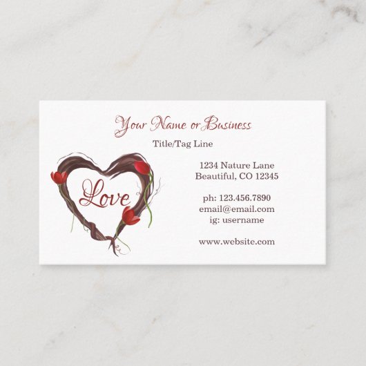 ラヴハートリースとレッドチューリップ 名刺 (正面)
