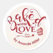 ラヴパーソナライズされたィ焼いたホリデイベーキング ラウンドシール (正面)