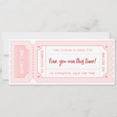 ラヴパーソナライズされたクーポン – パステルピンクバレンタイン 招待状 (正面)