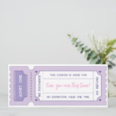 ラヴパーソナライズされたクーポン – パステル薄紫 招待状 (スタンド正面)
