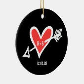 ラヴパーソナライズされたハートセラミック装飾 セラミックオーナメント (右)