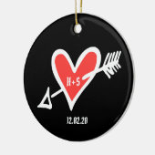 ラヴパーソナライズされたハートセラミック装飾 セラミックオーナメント (左)