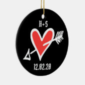 ラヴパーソナライズされたハートセラミック装飾 セラミックオーナメント (右)