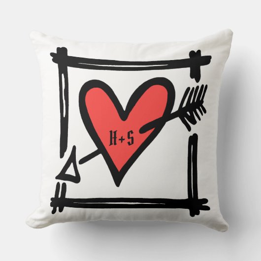ラヴパーソナライズされたハート結婚のバレンタインデクッション クッション (正面)
