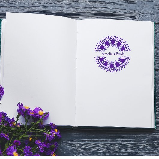 ラヴパーソナライズされたハート蔵書票ゴム印 ラバースタンプ