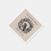 ラヴパーソナライズされたバードリース結婚ナプキン スタンダードカクテルナプキン (角)