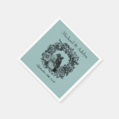 ラヴパーソナライズされたバードリース結婚ナプキン スタンダードカクテルナプキン (角)