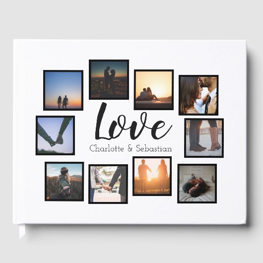 ラヴパーソナライズされたフォト結婚ズ ゲストブック (正面)