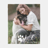 ラヴパーソナライズされたポー、プリント犬の恋人の写真 フリースブランケット (正面)