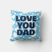 ラヴパーソナライズされたユーパパ父の日青 クッション (正面)