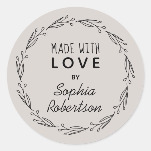 ラヴパーソナライズされたリース商品ラベル付き ラウンドシール (正面)