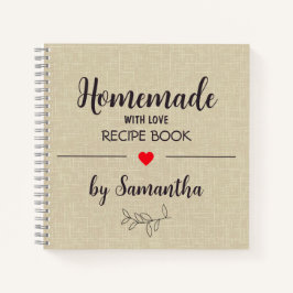 ラヴパーソナライズされたレシピ手帳の手作り ノートブック