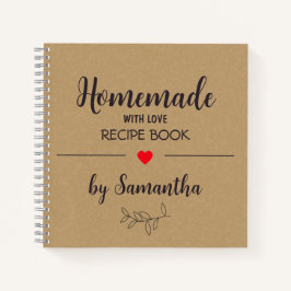 ラヴパーソナライズされたレシピ手帳の手作り ノートブック