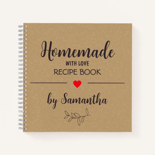 ラヴパーソナライズされたレシピ手帳の手作り ノートブック (正面)