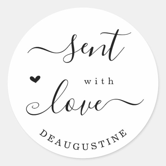 ラヴパーソナライズされた封筒用シール付き ラウンドシール (正面)