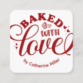 ラヴパーソナライズされた焼いたベーカリー スクエア名刺 (正面)