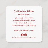 ラヴパーソナライズされた焼いたベーカリー スクエア名刺 (裏面)