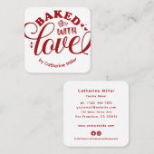 ラヴパーソナライズされた焼いたベーカリー スクエア名刺 (正面/裏面)