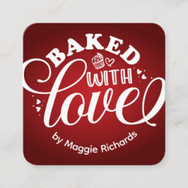 ラヴパーソナライズされた焼いたレッドベーカリー スクエア名刺