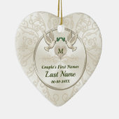 ラヴパーソナライズされた結婚バードオーナメント セラミックオーナメント (右)