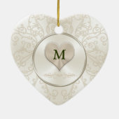 ラヴパーソナライズされた結婚バードオーナメント セラミックオーナメント (裏面)