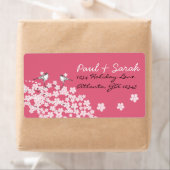 ラヴビクトリアンバードさくらんぼ結婚の花のラベル ラベル (インサイチュ)