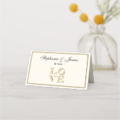 ラヴフェイク金ゴールドエスコート座席表アイボリーBG プレイスカード (正面)