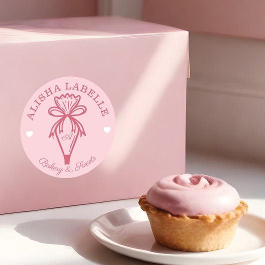 ラヴベーカリー配管モダンバッグピンクで手作り ラウンドシール