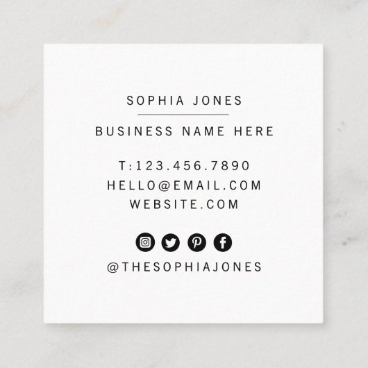 ラヴモダンィウィスクベーカリー事業で手作り スクエア名刺 (裏面)