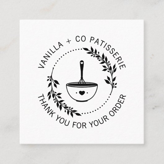 ラヴモダンィウィスクベーカリー事業で手作り スクエア名刺 (正面)